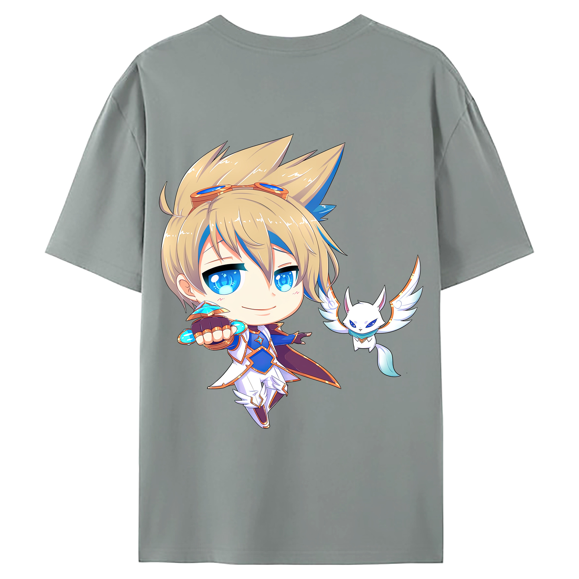 （画像用） リーグ・オブ・レジェンド League of Legends LOL 綿100％ メンズ半袖Tシャツ（バックプリント） 通気性